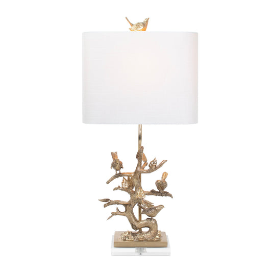 29'H Gilded Silver Bird auf Zweig