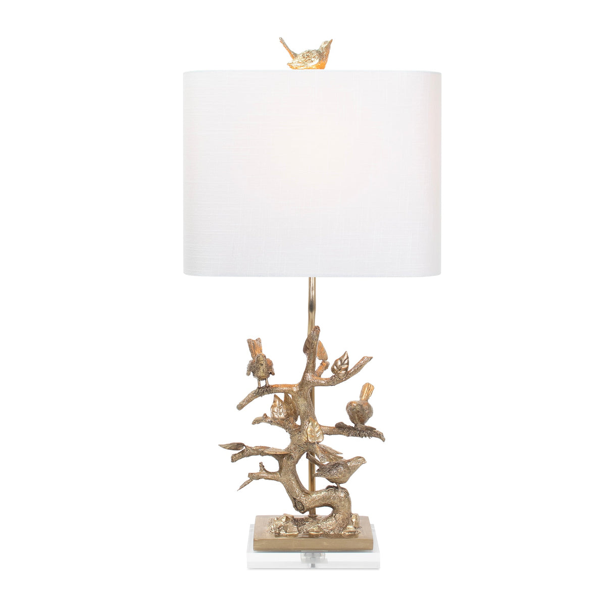 29'H Gilded Silver Bird auf Zweig