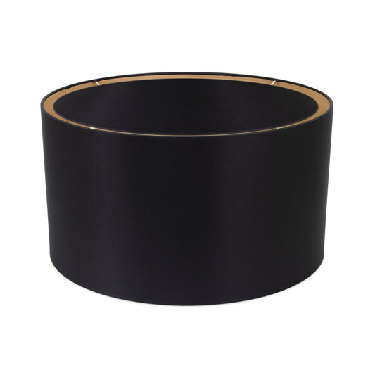 Round Black Leinen Drum Shade 16' x 16' x 10''