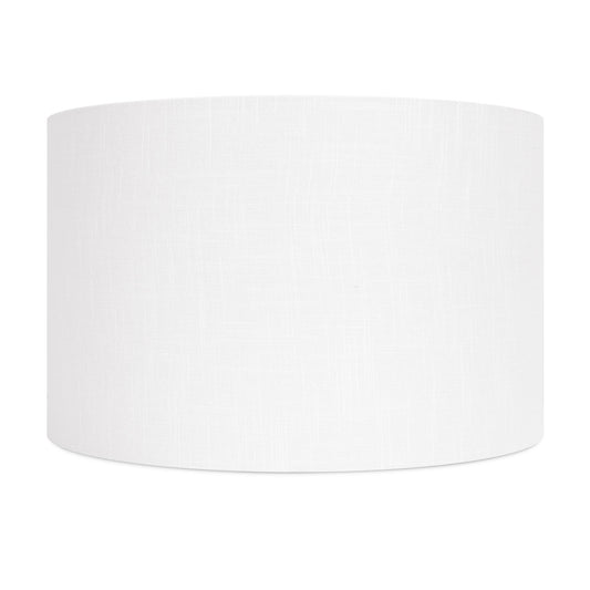 17x17x11'H White Casual Linen Shade w/ Soft Gold