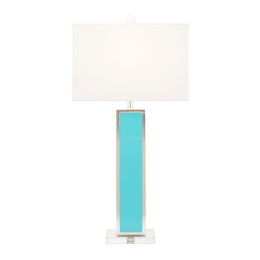 31.5'H Blair Tischlampenbasis - Calypso Blue/Silver (Basis, Harfe, Finial)