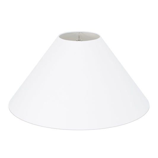 Coolie Shade — Pure White Slub Linen, White lining