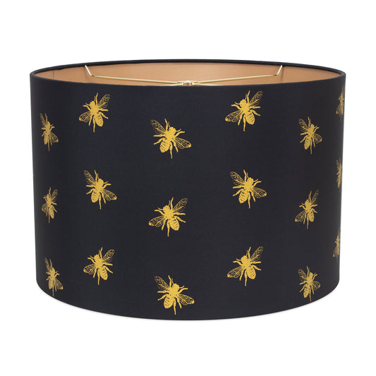 Black and Gold Bee Print Shade
