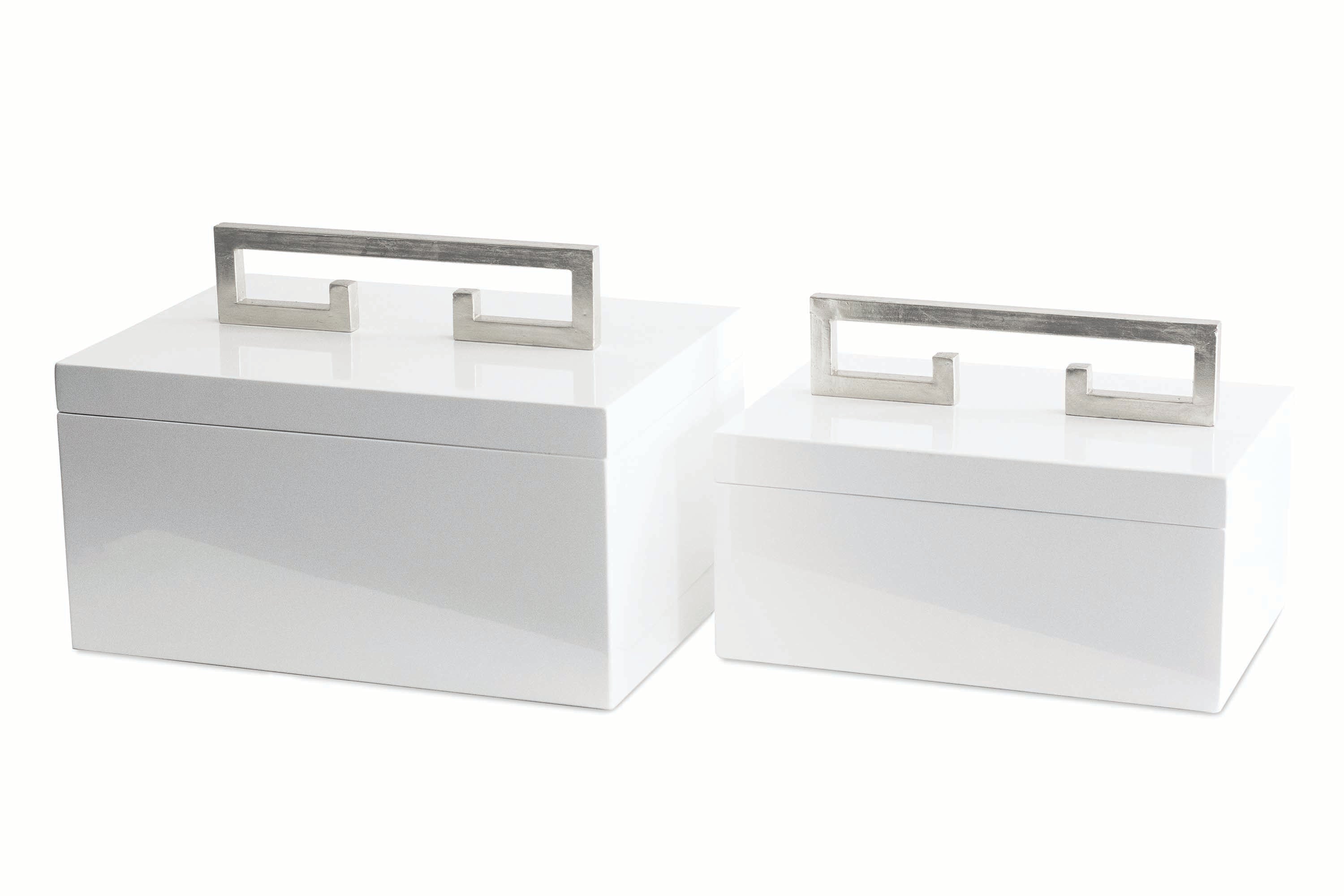 Avondale Boxes [Set of 2] Weiß mit Silber