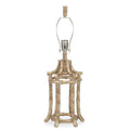 29'H vergoldete silberne Bambus-Tischlampe
