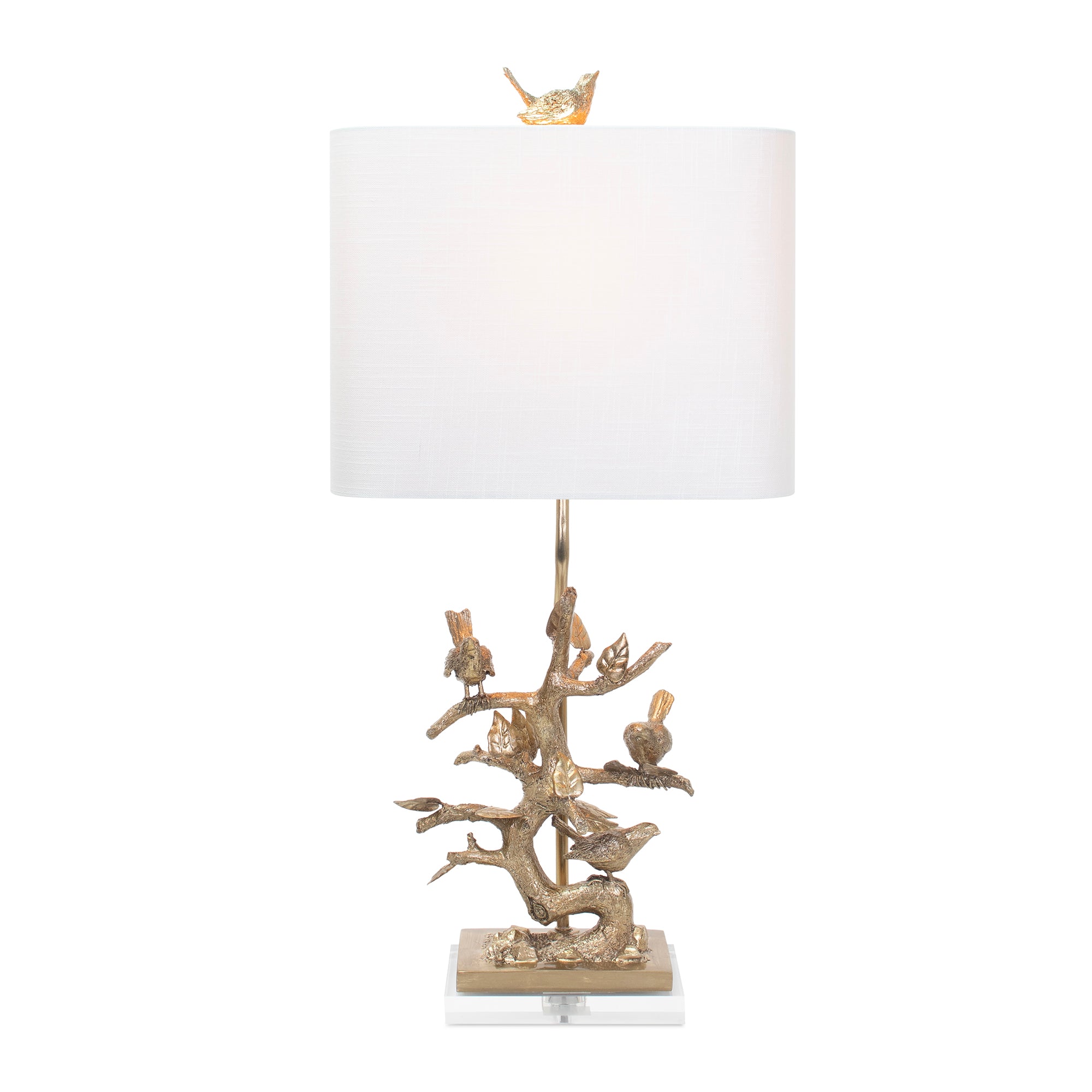 29'H Gilded Silver Bird auf Zweig