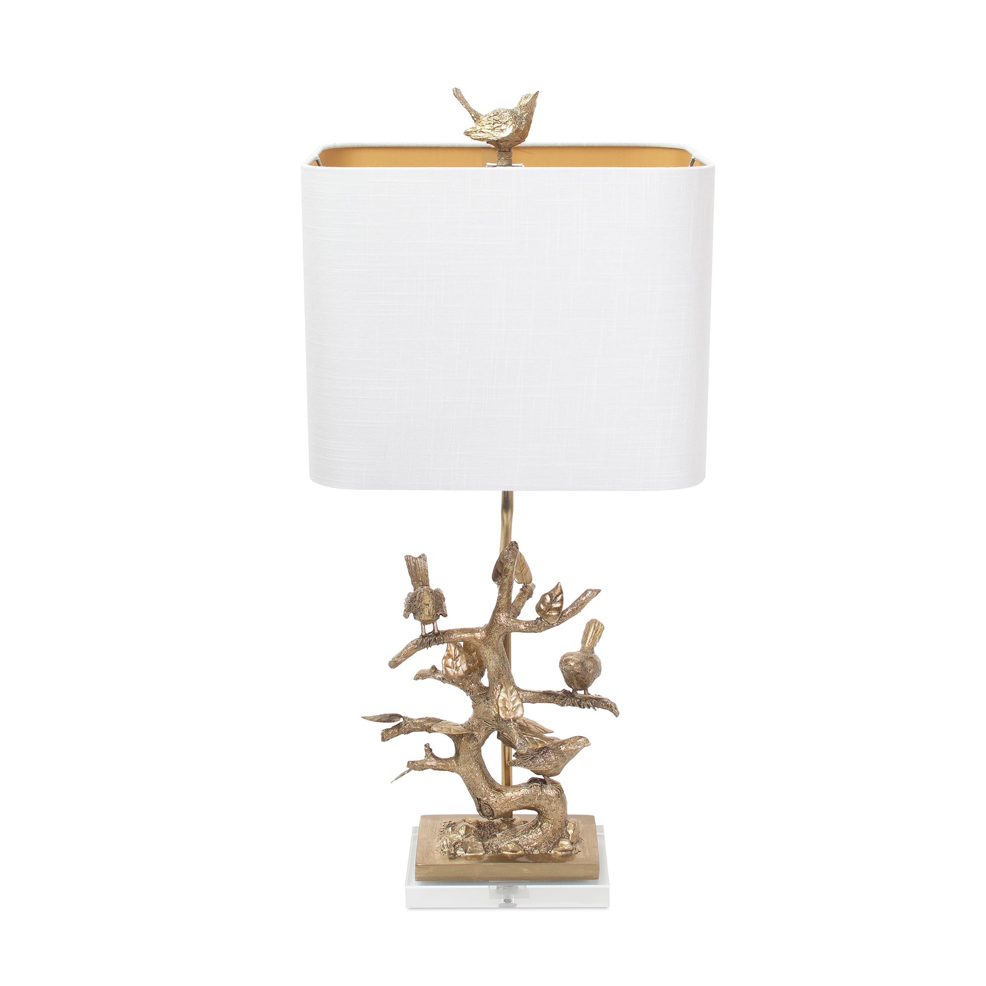 29'H Gilded Silver Bird auf Zweig