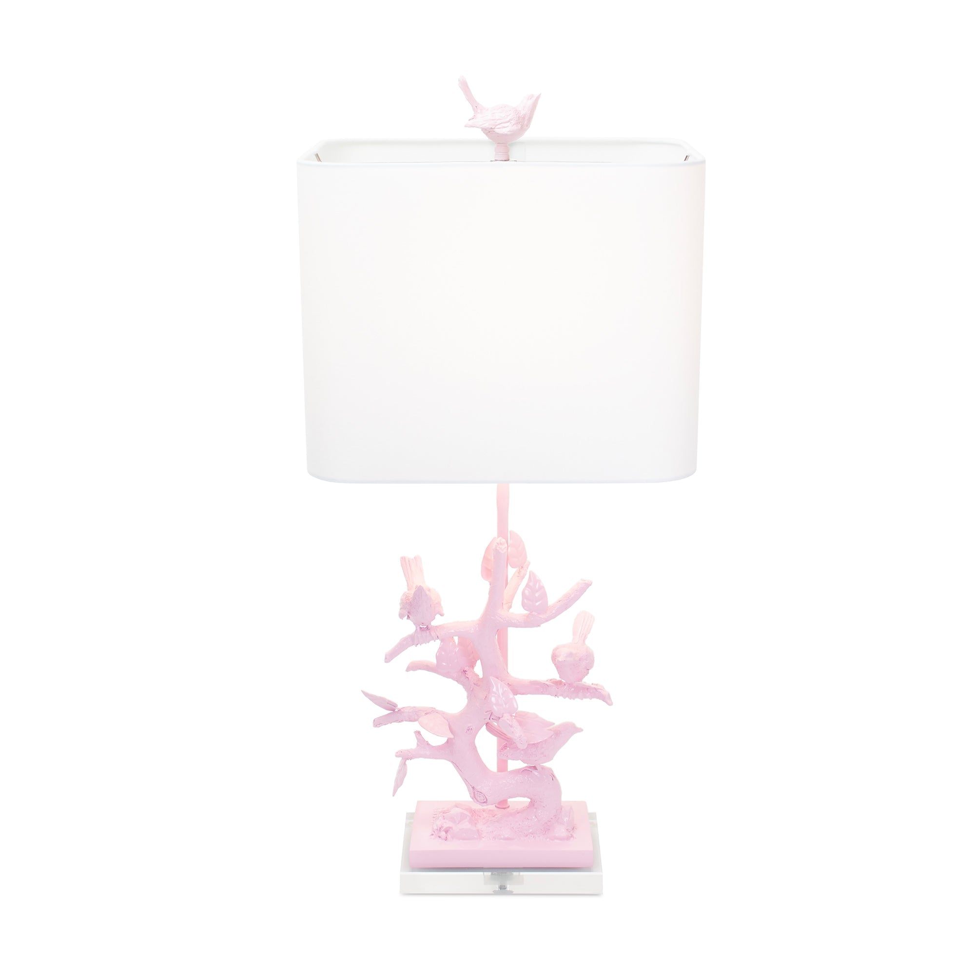 29'H Vogel auf Abzweigtisch Lampe-Blushing Bride Pink