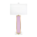 31.5'H Lilac / Gold Blair Tischlampe mit weißem Leinenschatten