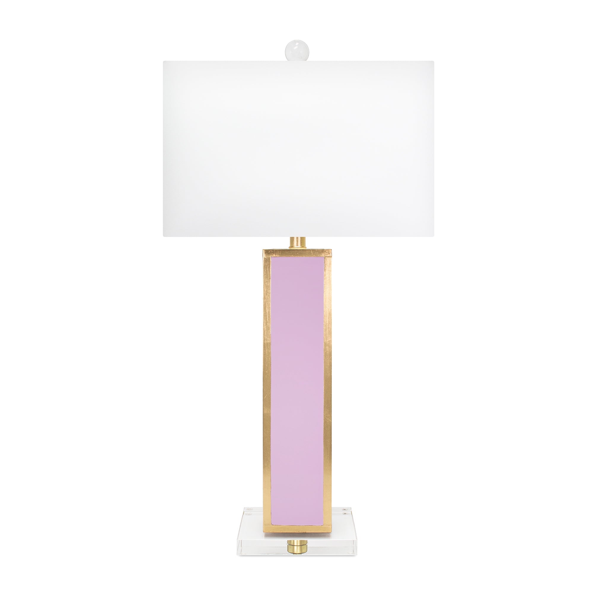 31.5'H Lilac / Gold Blair Tischlampe mit weißem Leinenschatten
