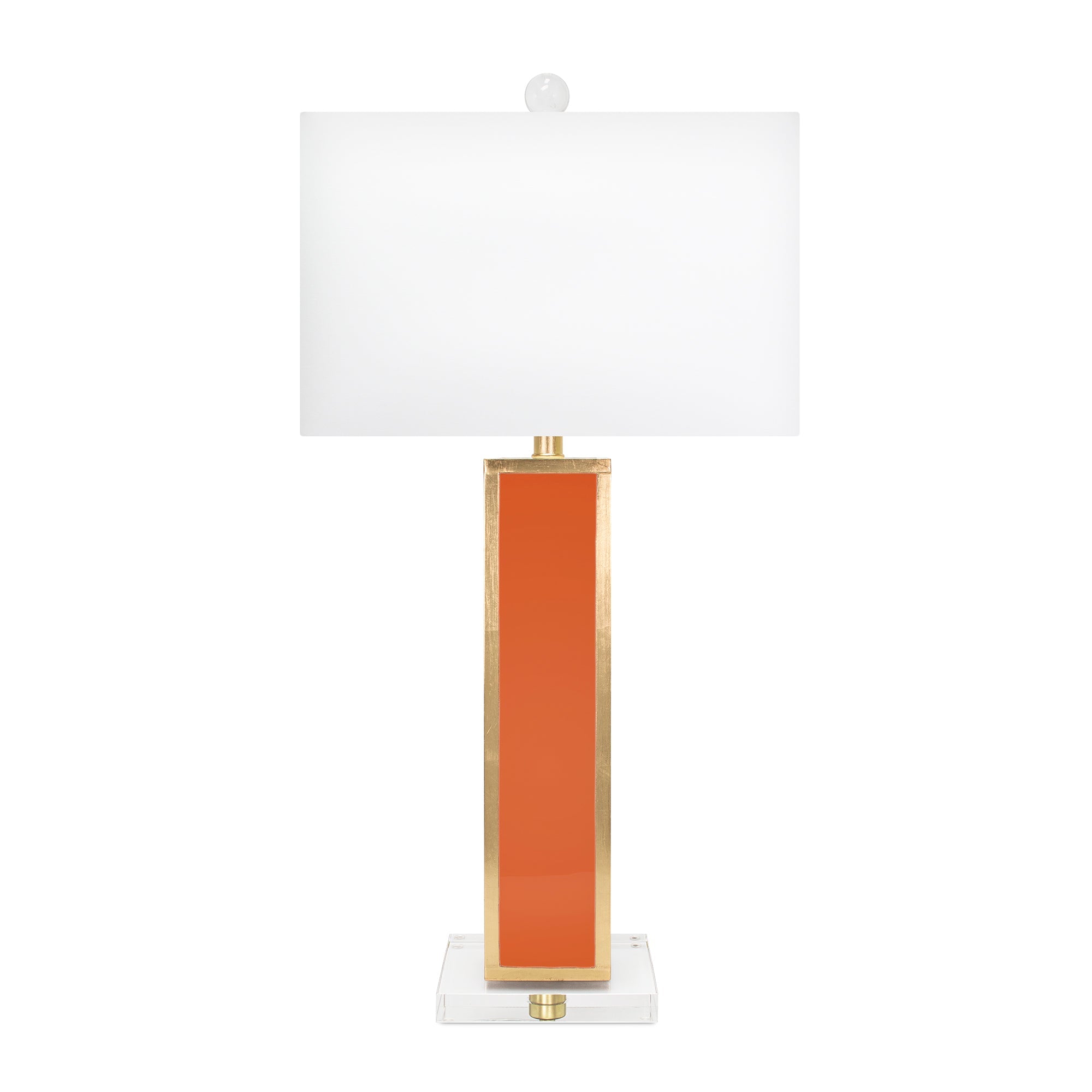 31.5'H Orange/Gold Blair Tischlampe mit weißem Leinenschatten