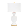 Weiße Conley Tischlampe - mit 16x16x10.5 Trommelschatten mit weichem Goldfutter