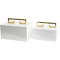 Avondale Boxes [Set of 2] Weiß & Gold