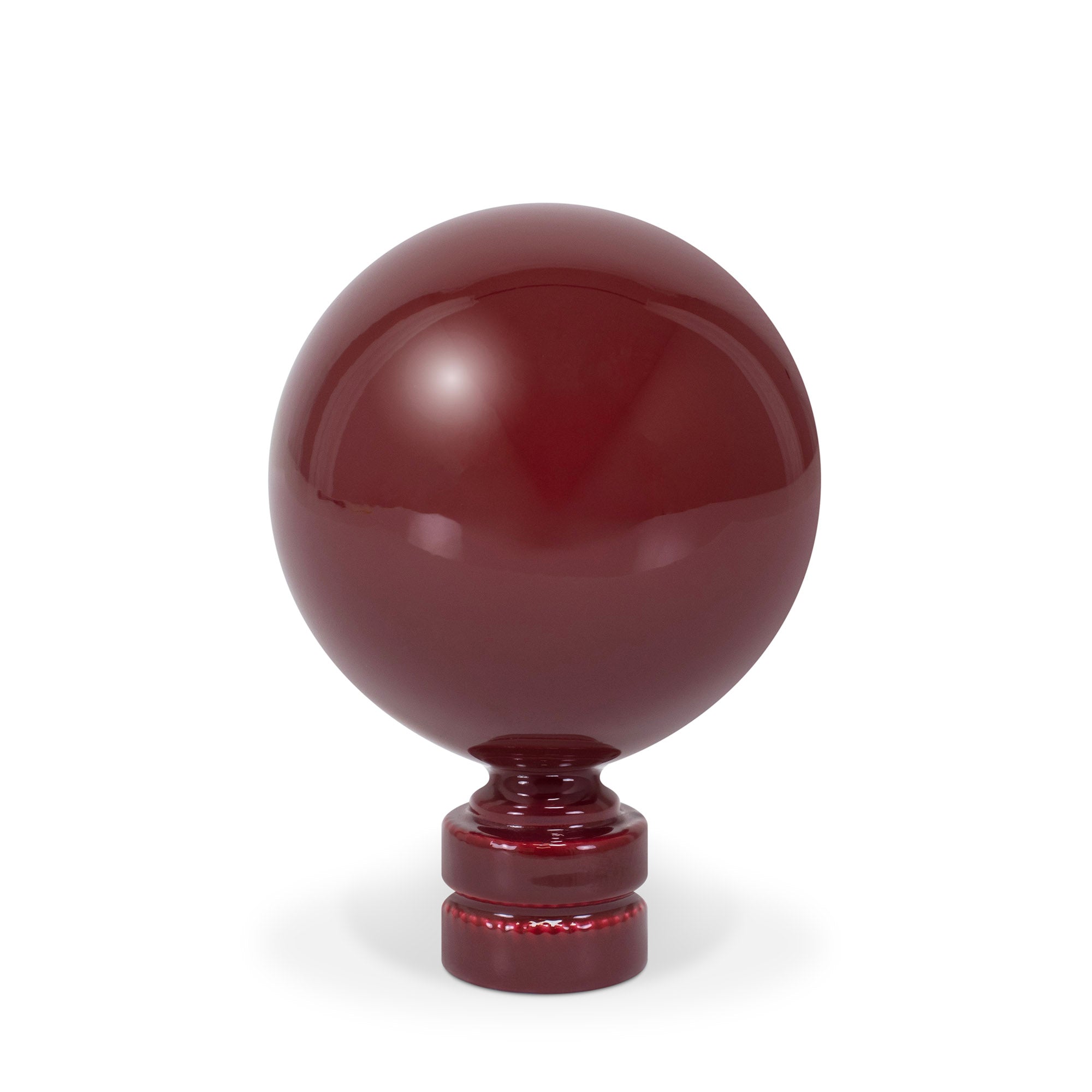 2' Glossy Lacquer Resin Finial - Klassischer Burgunder