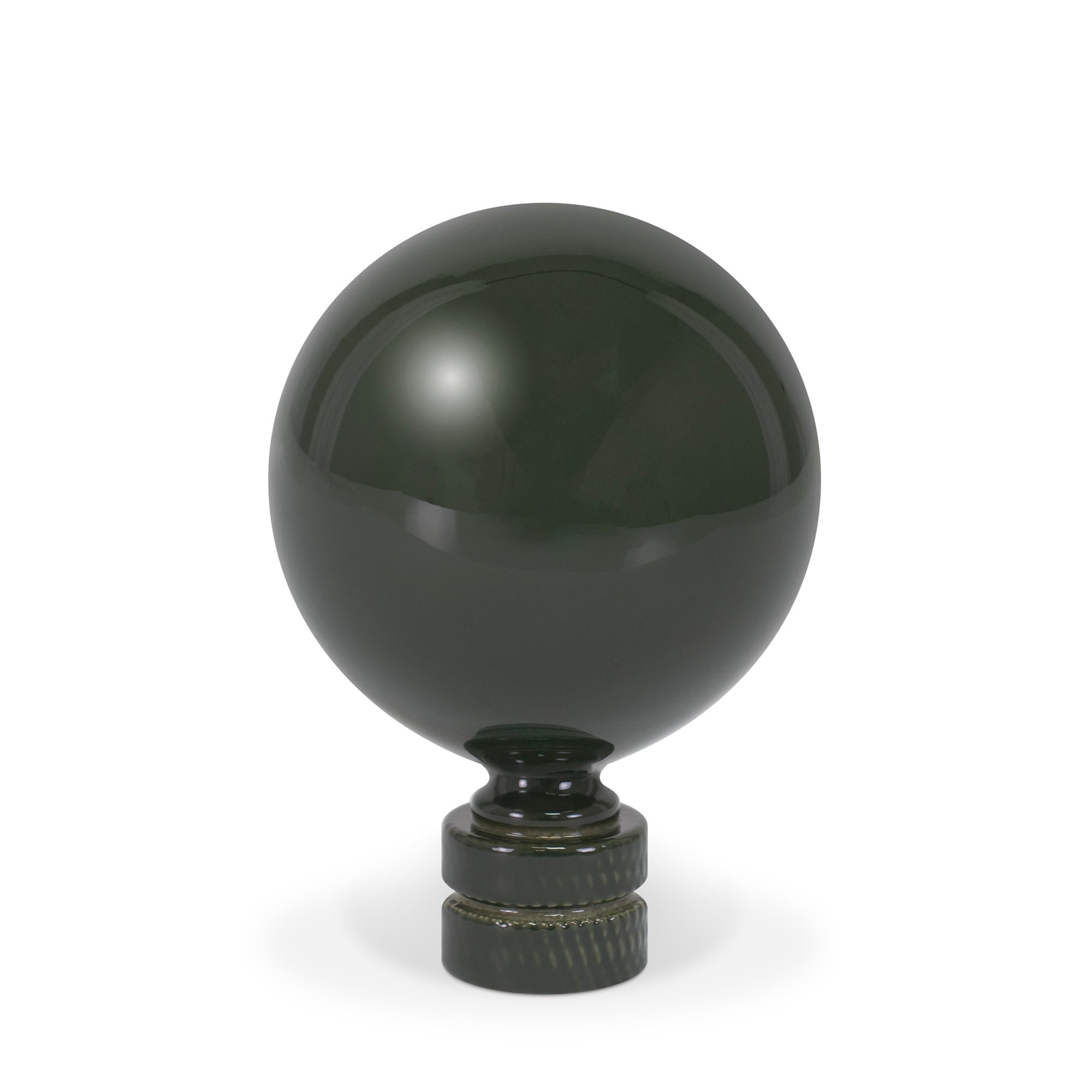 2' Glossy Lacquer Resin Finial - Dunkelgrün