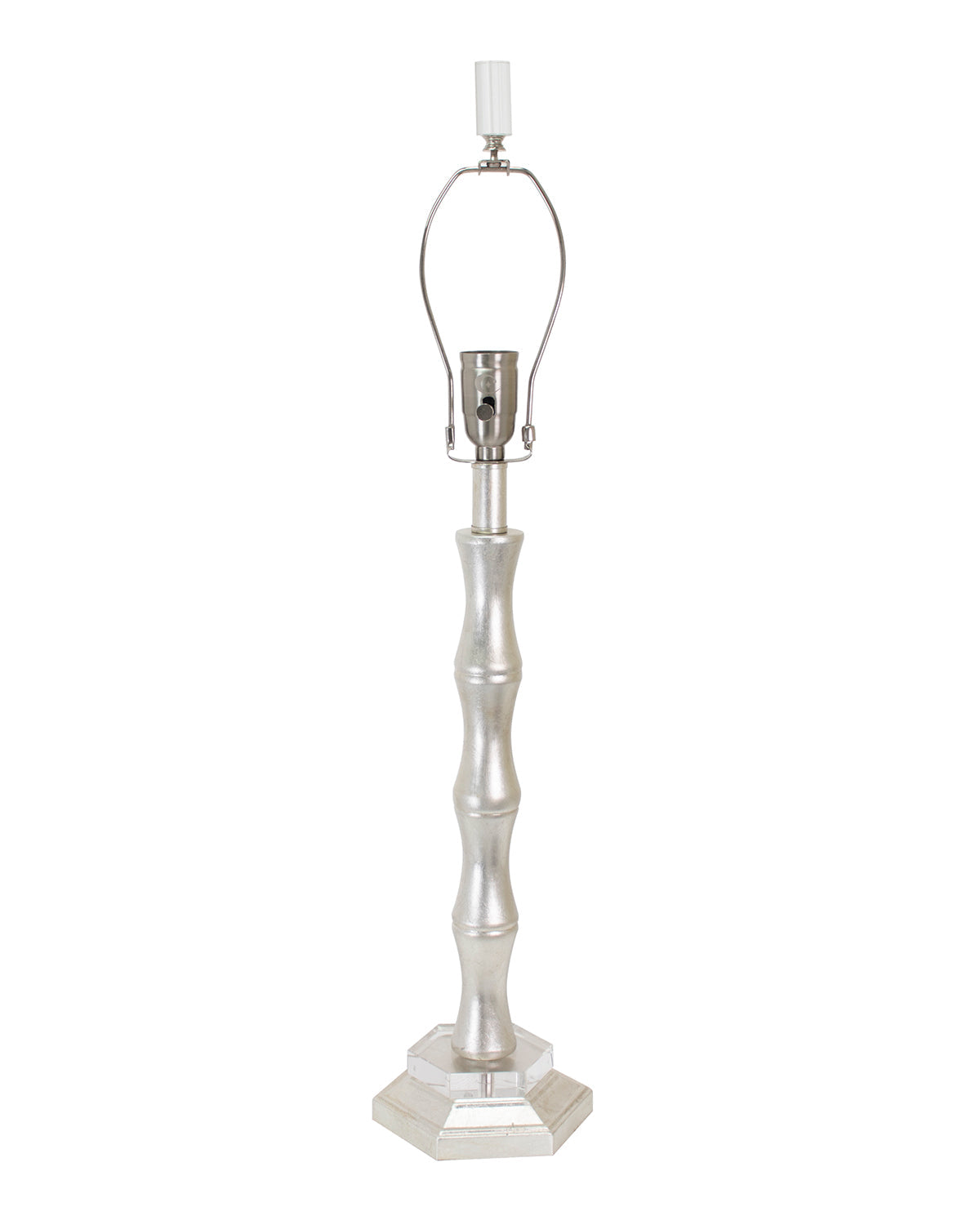 Silber Moso Tischlampe mit Casual Linen Shade