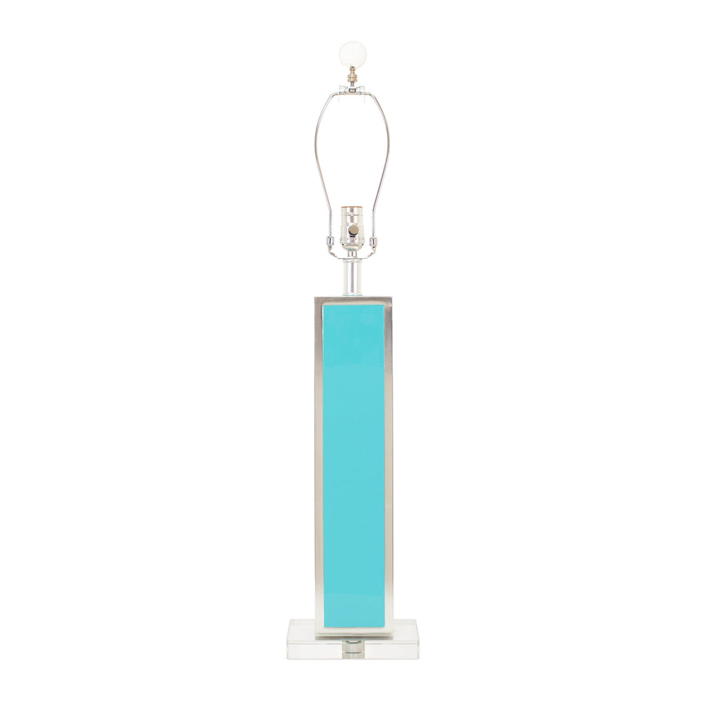 31.5'H Blair Tischlampenbasis - Calypso Blue/Silver (Basis, Harfe, Finial)