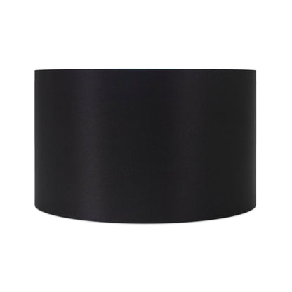 Round Black Leinen Drum Shade 15' x 15' x 10''