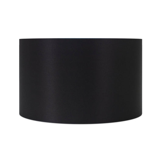 Round Black Leinen Drum Shade 15' x 15' x 10''