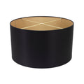 Round Black Leinen Drum Shade 15' x 15' x 10''