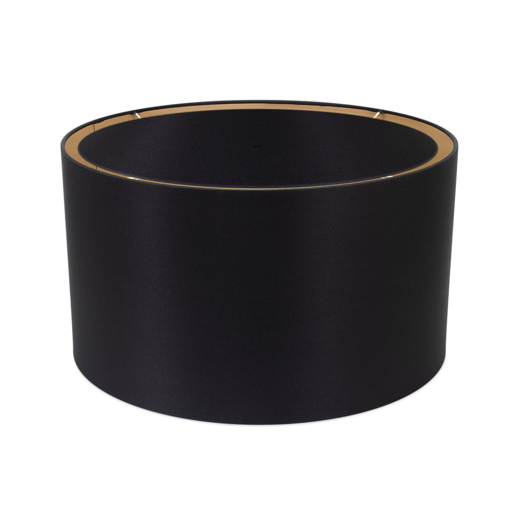 Round Black Leinen Drum Shade 15' x 15' x 10''