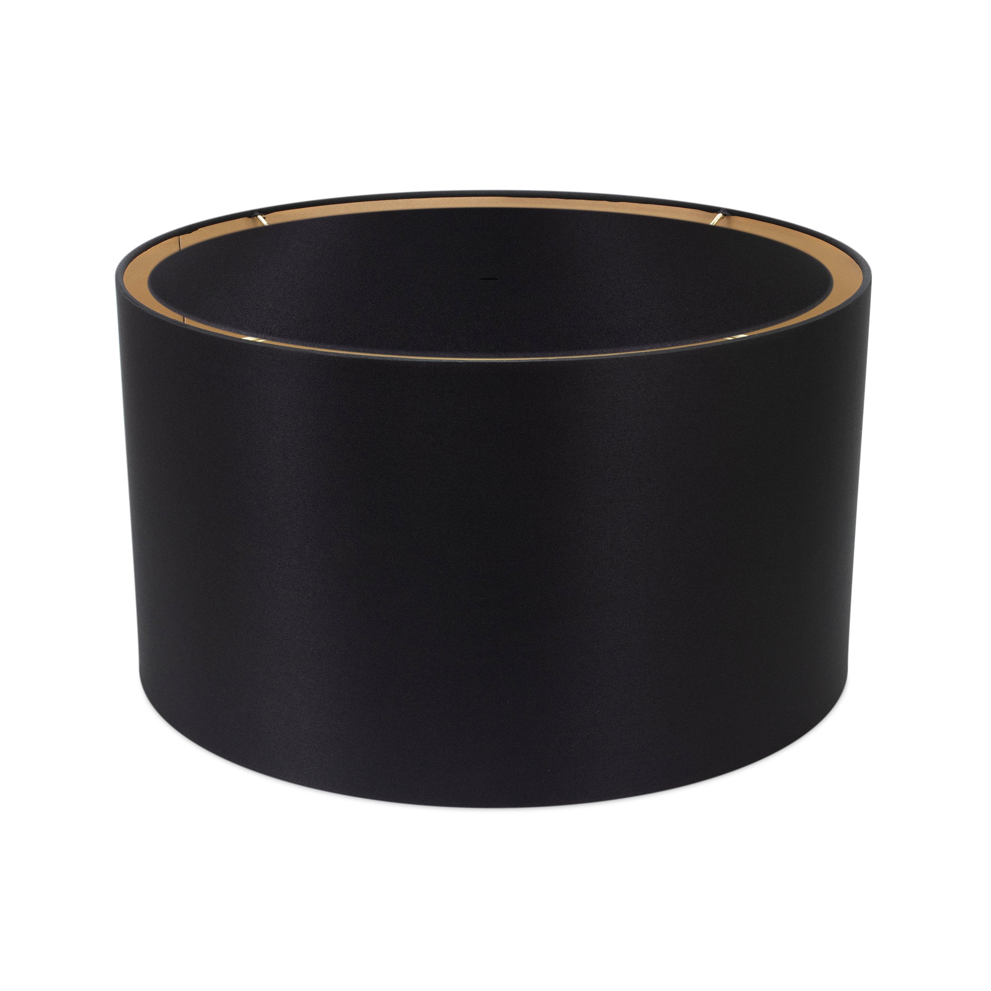 Round Black Leinen Drum Shade 15' x 15' x 10''