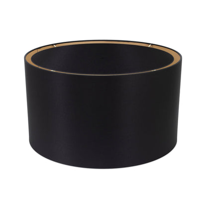 Round Black Leinen Drum Shade 15' x 15' x 10''