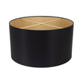 Round Black Leinen Drum Shade 16' x 16' x 10''