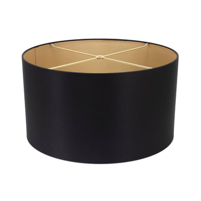 Round Black Leinen Drum Shade 16' x 16' x 10''