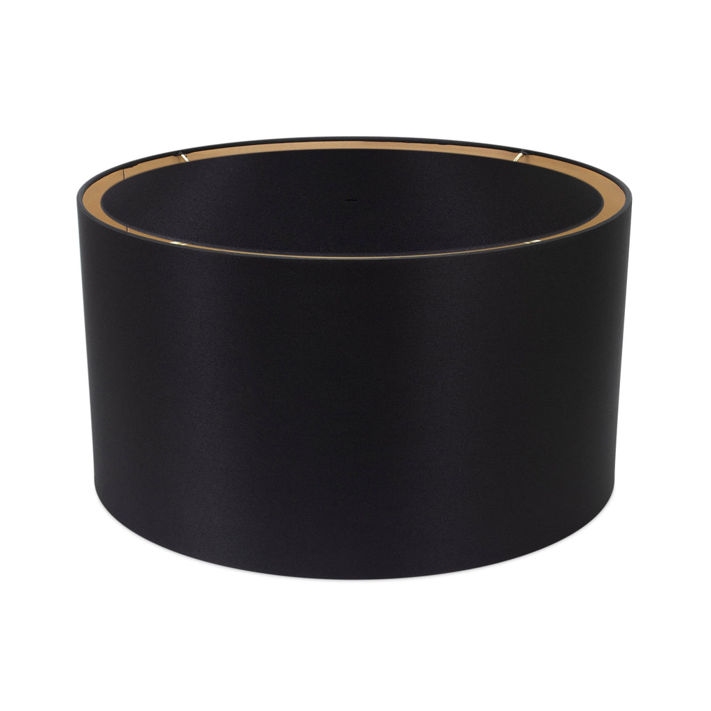 Round Black Leinen Drum Shade 16' x 16' x 10''