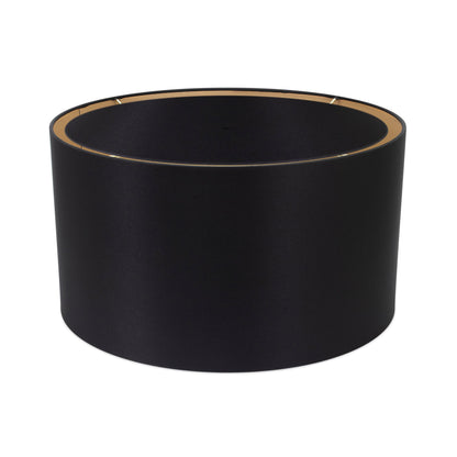 Round Black Leinen Drum Shade 16' x 16' x 10''