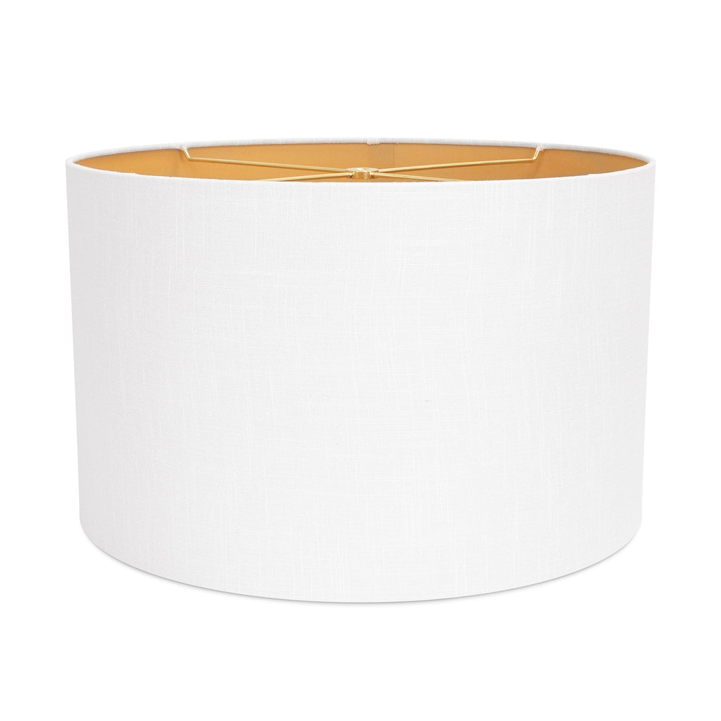 17x17x10.5'H White Casual Linen Shade w/ Soft Gold Lining