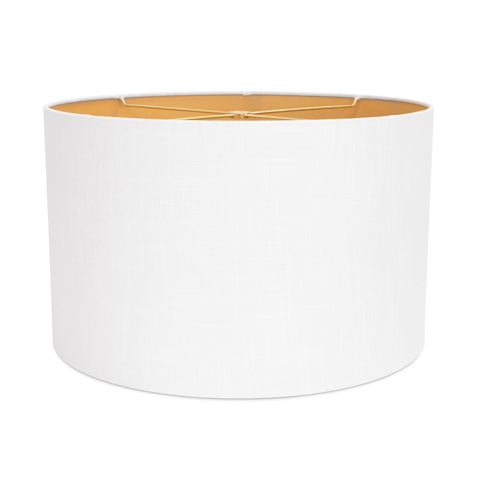 17x17x10.5'H White Casual Linen Shade w/ Soft Gold Lining