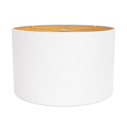 17x17x10.5'H White Casual Linen Shade w/ Soft Gold Lining