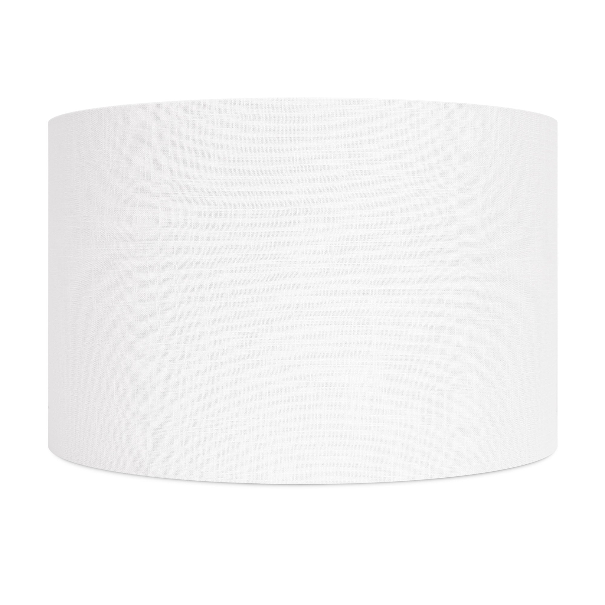 17x17x11'H White Casual Linen Shade w/ Soft Gold
