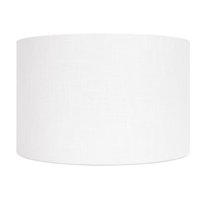 17x17x11'H White Casual Linen Shade w/ Soft Gold