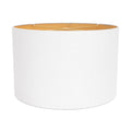 17x17x11'H White Casual Linen Shade w/ Soft Gold
