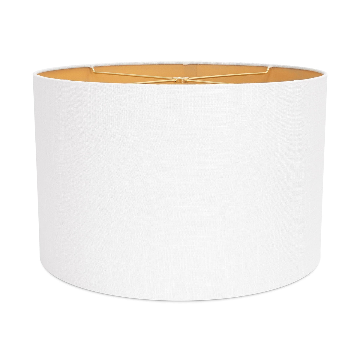 17x17x11'H White Casual Linen Shade w/ Soft Gold