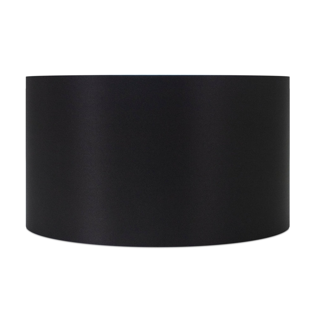 Round Black Leinen Drum Shade 17' x 17' x 11''