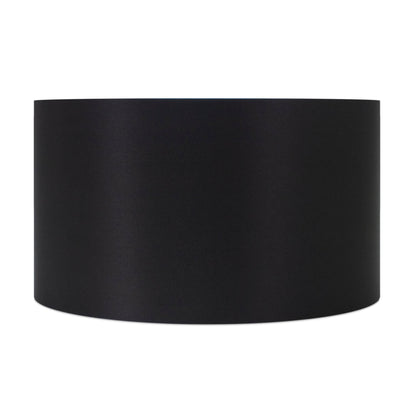 Round Black Leinen Drum Shade 17' x 17' x 11''