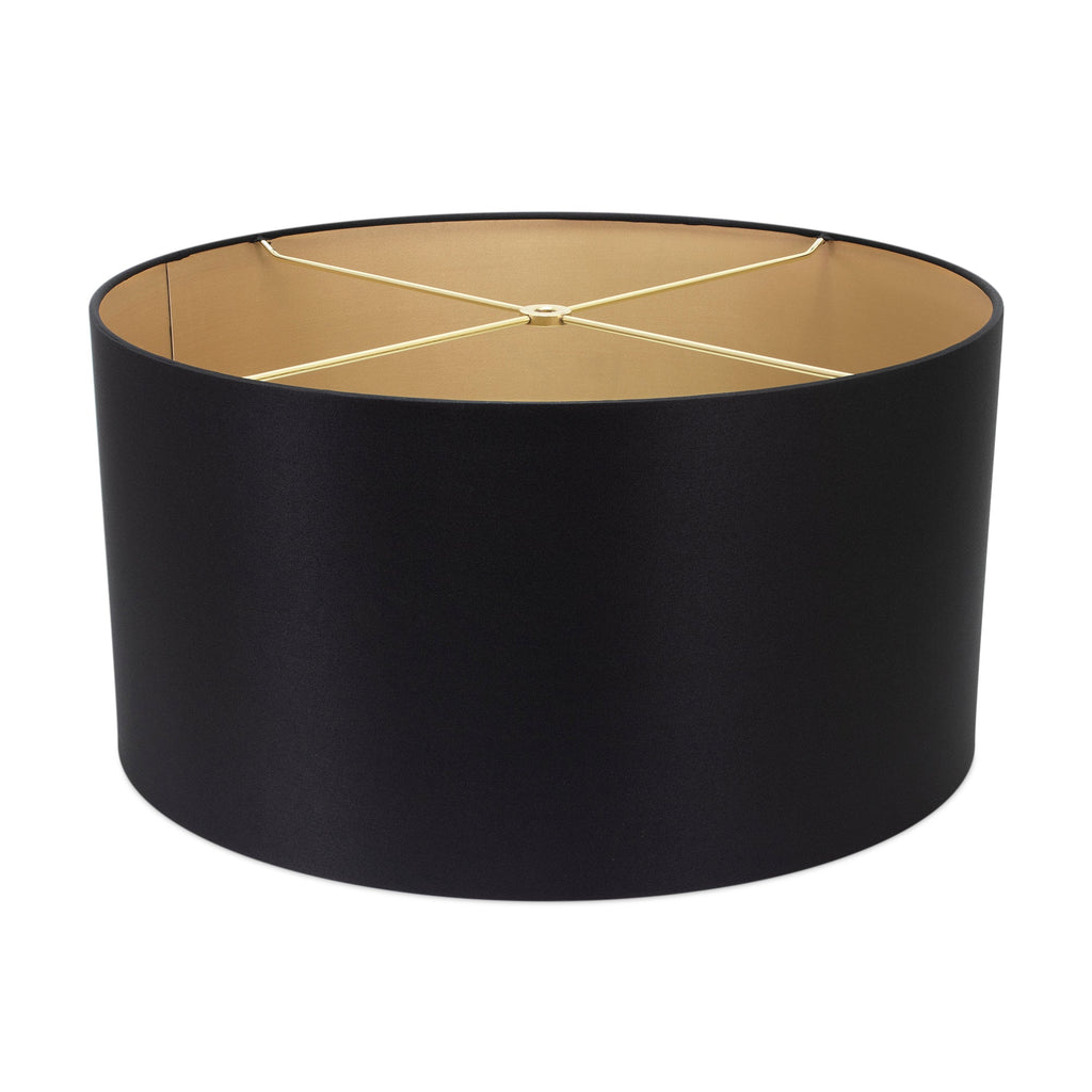 Round Black Leinen Drum Shade 17' x 17' x 11''