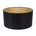 Round Black Leinen Drum Shade 17' x 17' x 11''