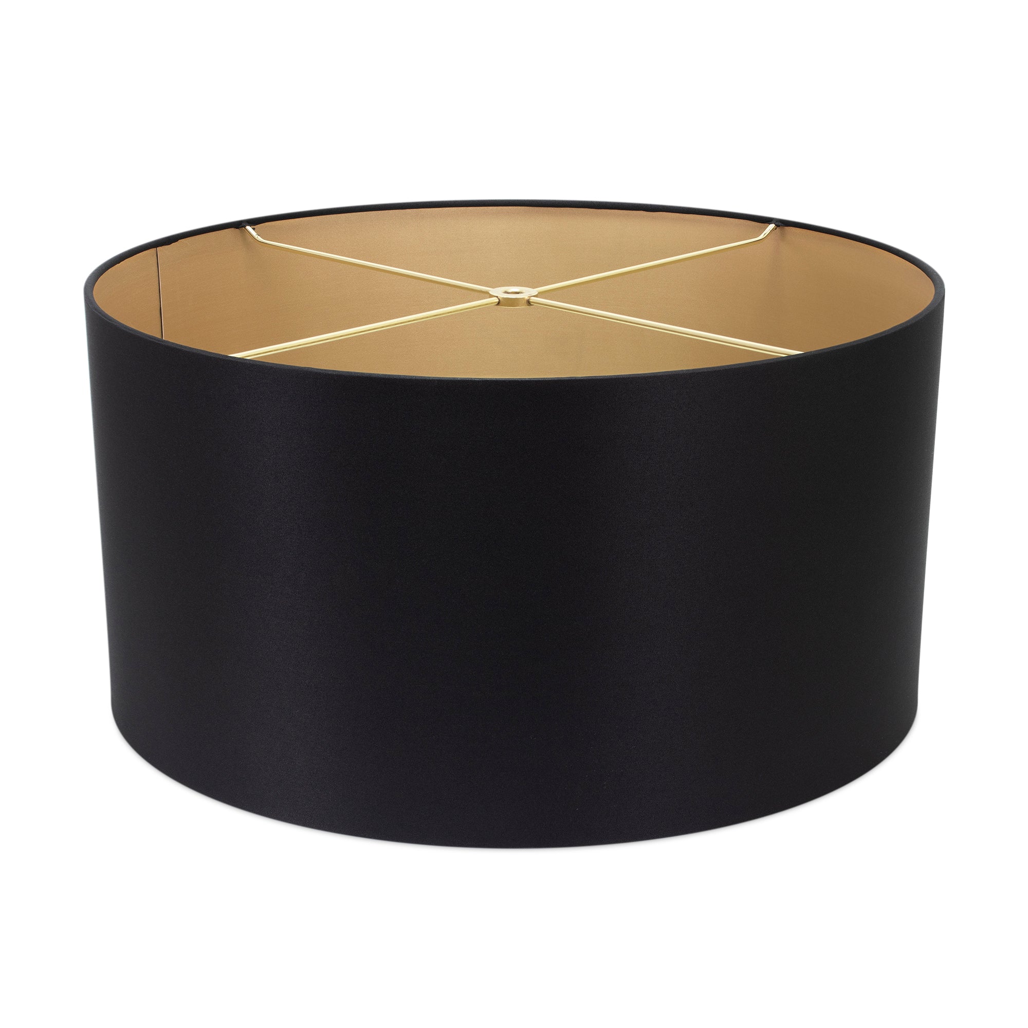Round Black Leinen Drum Shade 17' x 17' x 11''