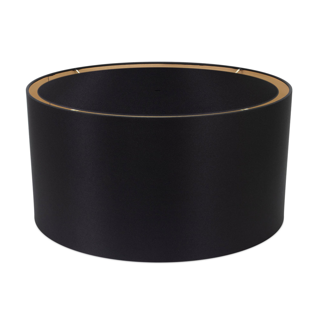 Round Black Leinen Drum Shade 17' x 17' x 11''