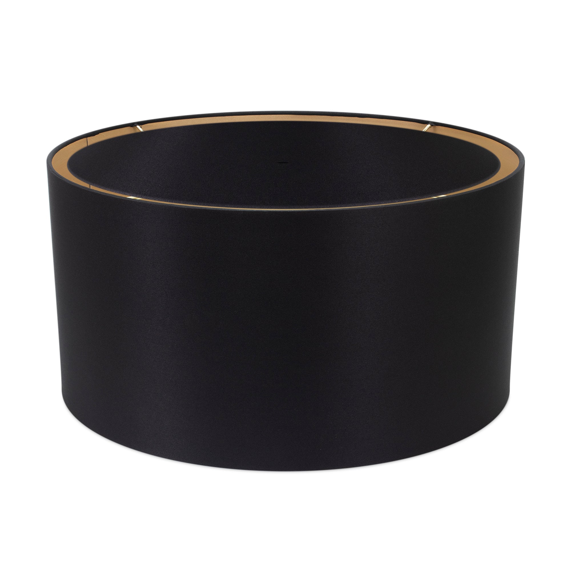 Round Black Leinen Drum Shade 17' x 17' x 11''