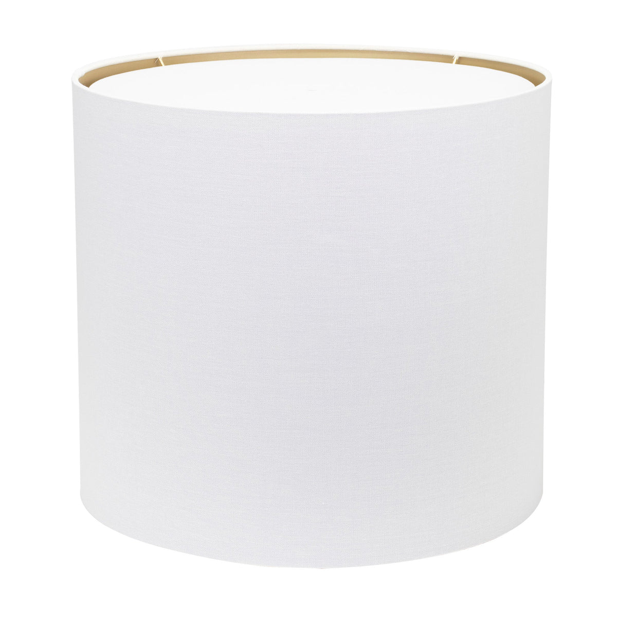 Runder weißer Wäscher-Drum Shade mit Gold Lining 18' x 18' x 16'