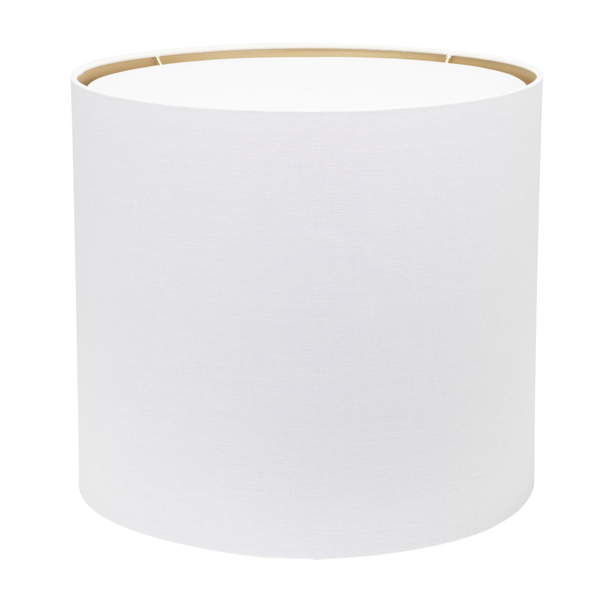 Runder weißer Wäscher-Drum Shade mit Gold Lining 18' x 18' x 16'