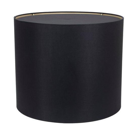 Round Black Leinen Drum Shade 19' x 19' x 16''