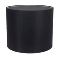 Round Black Linen Drum Shade mit Silber Lining 19' x 19' x 16'