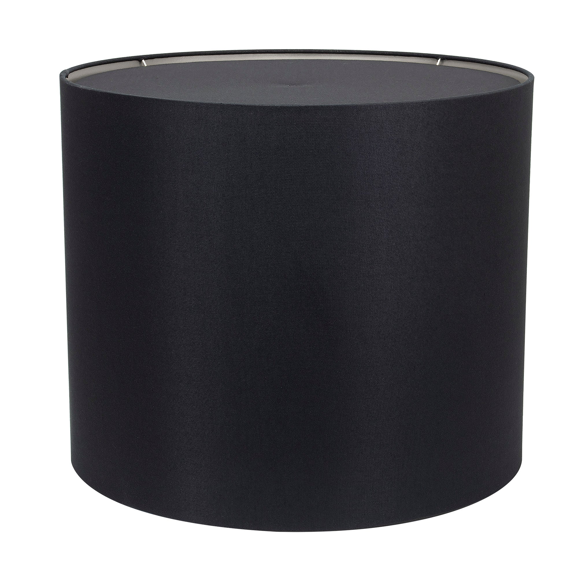 Round Black Linen Drum Shade mit Silber Lining 19' x 19' x 16'